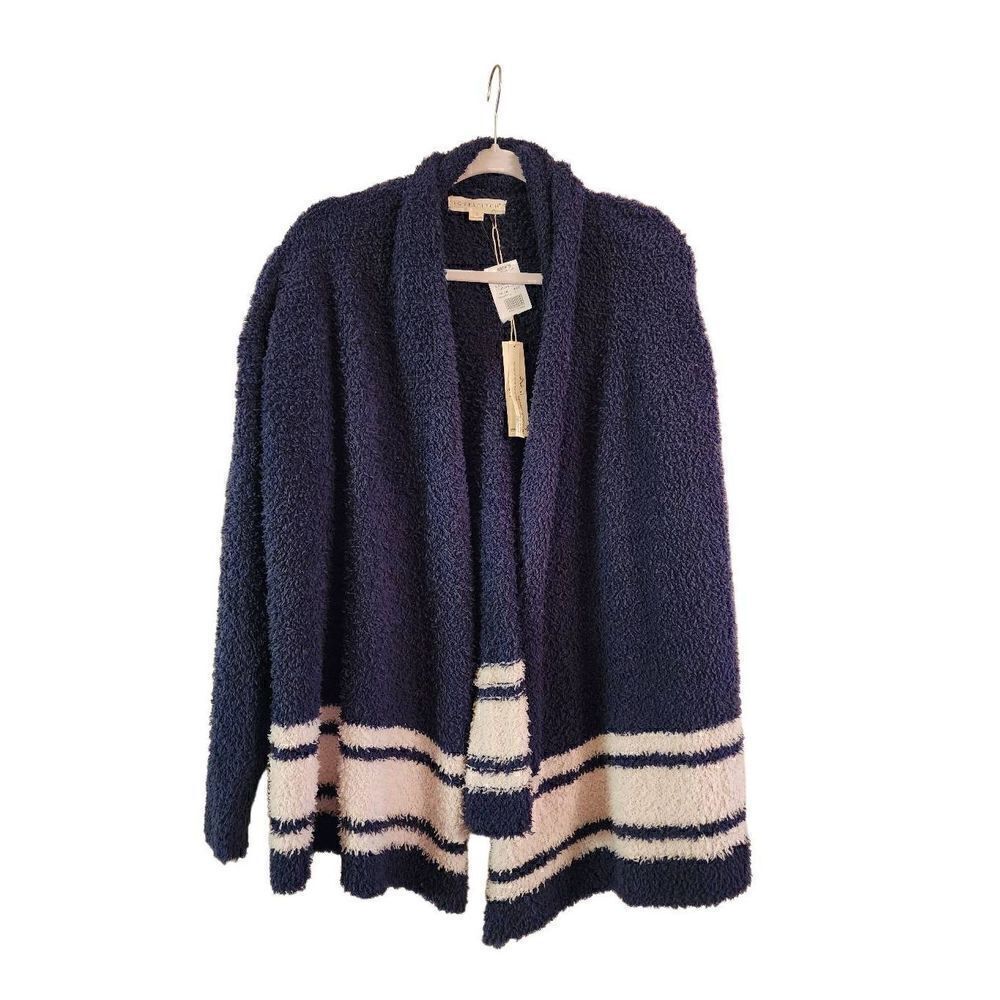 Love Stitch NWT fuzzy blue and white cardigan size small